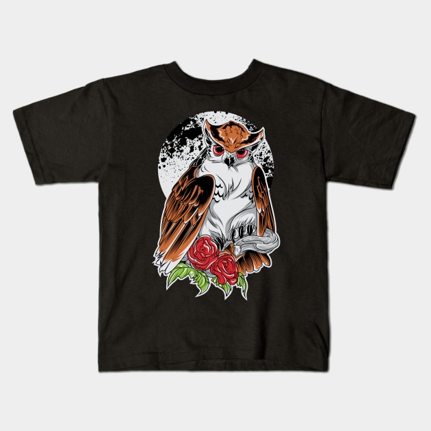 Night Owl Kids T-Shirt by risskid90